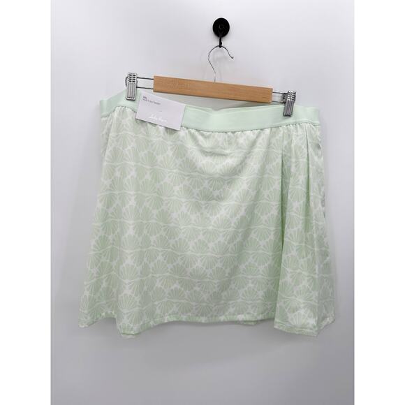 Lady Hagen Skort Women XXL NWT Mint Green Seashells 16" Side Pleat Printed Golf - Picture 1 of 11